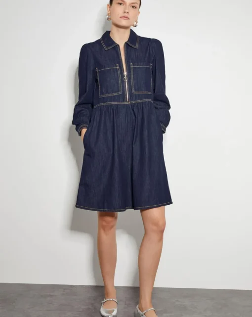 Monsoon Adeena Denim Mini Shirt Dress