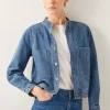 Monsoon Binky Crop Collarless Denim Jacket