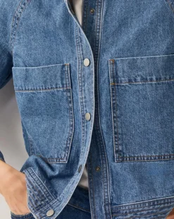 Monsoon Binky Crop Collarless Denim Jacket