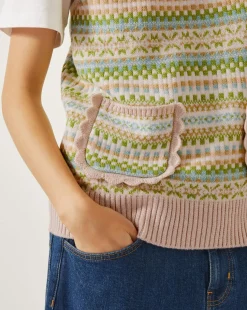 Monsoon Fawn Fair Isle Scallop Tank Top
