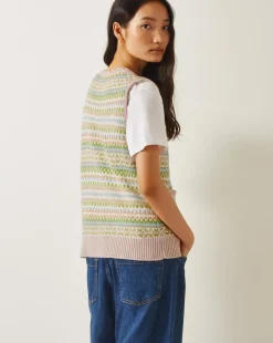 Monsoon Fawn Fair Isle Scallop Tank Top