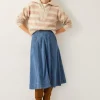 Monsoon Harper Seamed Denim Midi Skirt