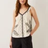 Monsoon Hope Leaf Embroidered Cami Top