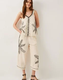 Monsoon Hope Leaf Embroidered Cami Top