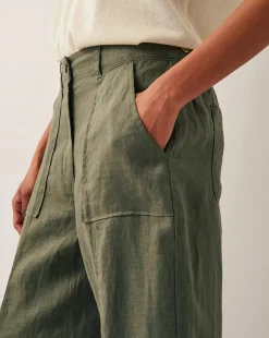 Monsoon Jolie Short Wide Leg Linen Trousers