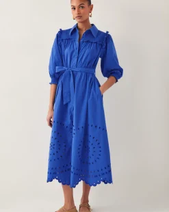Monsoon Jules Broderie Midi Shirt Dress