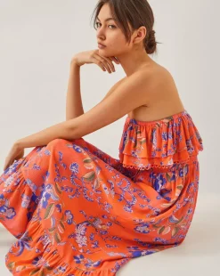 Monsoon Kaia Floral Frill Midi Dress