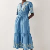 Monsoon Leia Embroidered Midi Dress