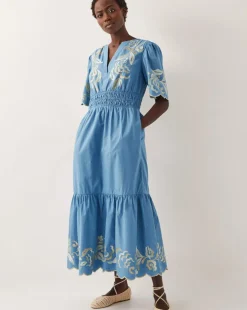 Monsoon Leia Embroidered Midi Dress