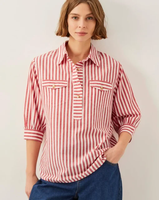 Monsoon Liv 3/4 Sleeve Stripe Shirt
