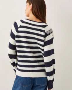 Monsoon Lou Lace Stripe Jumper