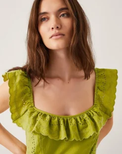 Monsoon Lucy Broderie Frill Midi Dress