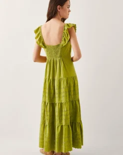 Monsoon Lucy Broderie Frill Midi Dress