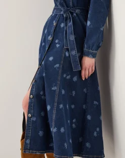 Monsoon Lulu Daisy Denim Midi Dress