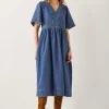 Monsoon Lydia Short Sleeve Denim Midi Dress