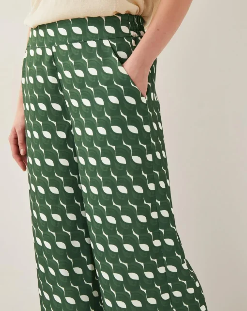 Monsoon Maren Geometric Print Wide Leg Trousers