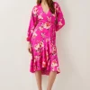Monsoon Meredith Floral Midi Wrap Dress