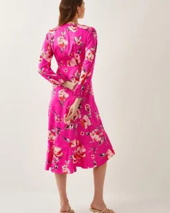 Monsoon Meredith Floral Midi Wrap Dress