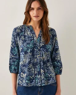 Monsoon Micola Abstract Print Jersey Blouse