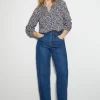 Monsoon Molly Abstract Print Pintuck Blouse