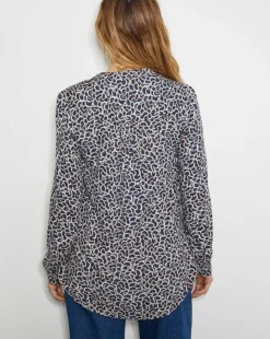 Monsoon Molly Abstract Print Pintuck Blouse
