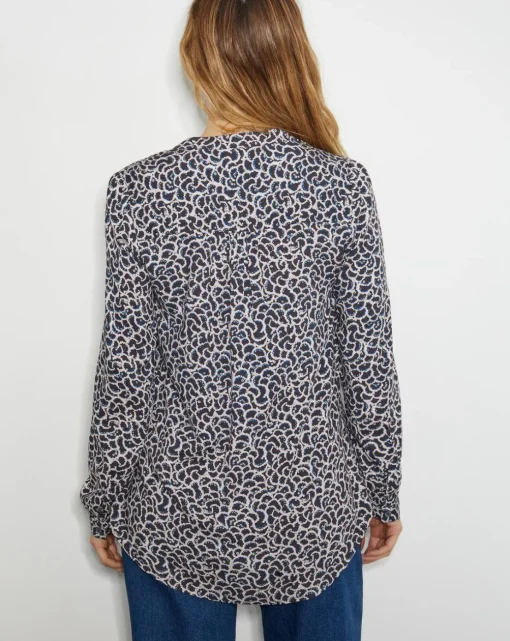 Monsoon Molly Abstract Print Pintuck Blouse