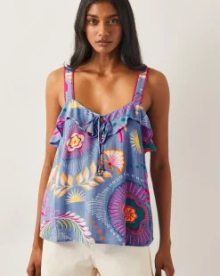 Monsoon Monika Frill Floral Print Cami Top