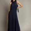 Monsoon Monika Halter Chiffon Maxi Dress