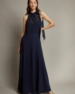 Monsoon Monika Halter Chiffon Maxi Dress
