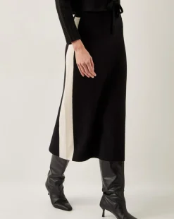 Monsoon Narla Side Stripe Knit Midi Skirt