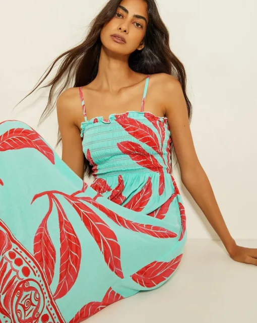 Monsoon Pamela Palm Print Midi Sundress