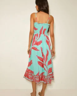 Monsoon Pamela Palm Print Midi Sundress