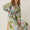 Monsoon Piper Floral Print Midi Dress