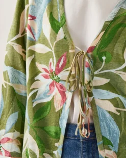 Monsoon Piper Linen Blend Tie Top