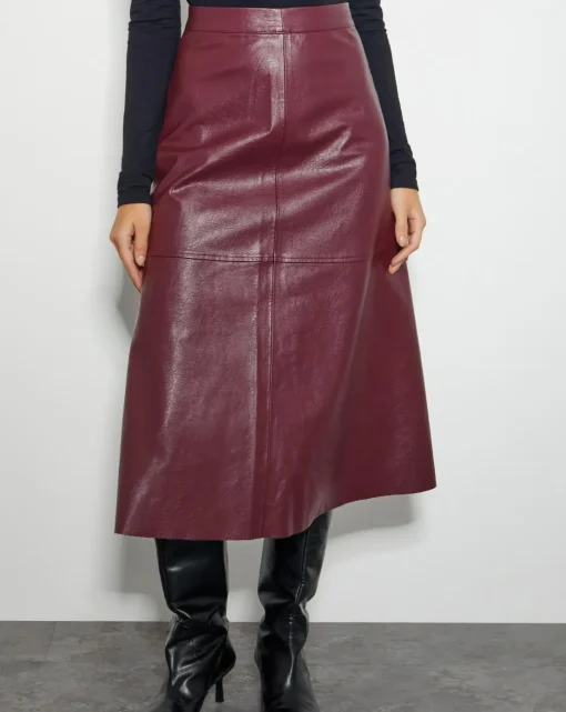 Monsoon Pippa Faux Leather Midi Skirt