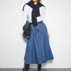 Monsoon Sara Denim A-Line Midi Skirt