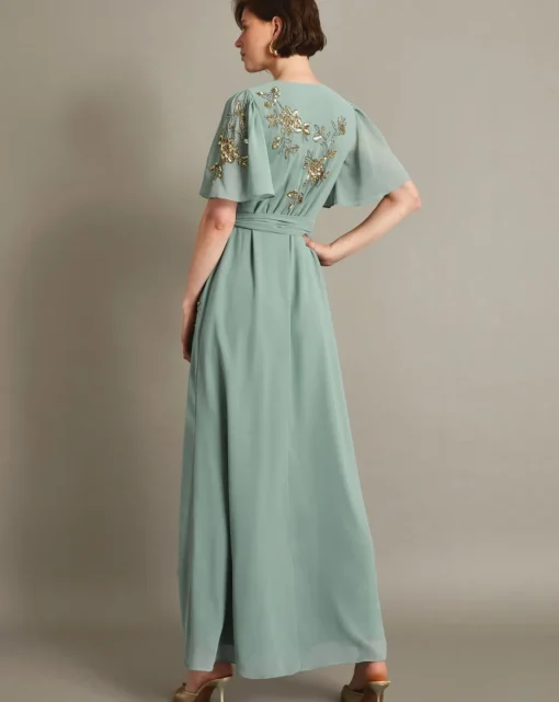 Monsoon Sarah Embellished Wrap Dress