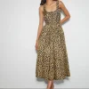 Monsoon Sicily Leopard Print Midi Dress