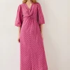 Monsoon Stella Stripe Twist-Front Maxi Dress