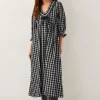 Monsoon Violet Check Bow Maxi Dress