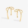 Mood Gold Hammered Polished Bow Earrings