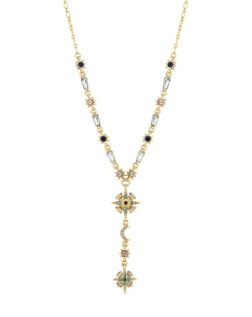 Mood Gold Multi Coloured Fine Celestial Y Necklace