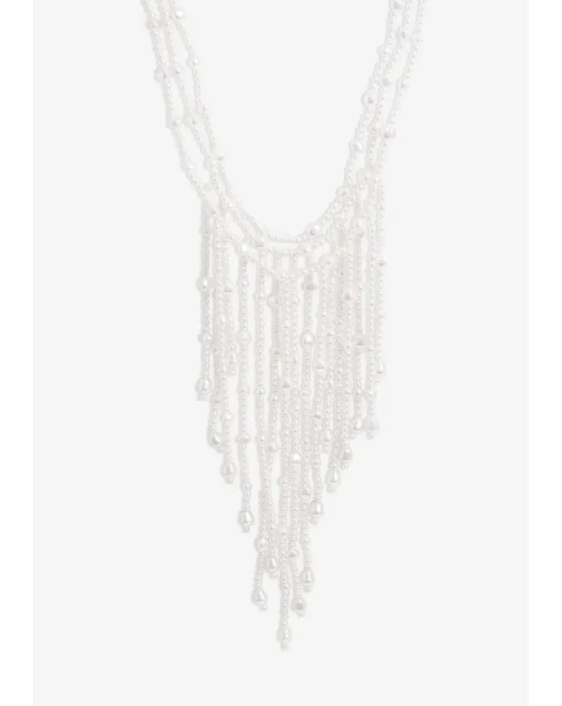 Mood Gold Pearl Cascade Statement Necklace