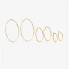 Mood Gold Polished Large Hoop Earrings - Pack Of 3