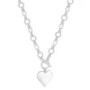 Mood Silver Molten Heart Ball Chain Long Pendant Necklace