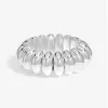 Mood Silver Polished Dome Stretch Bracelet