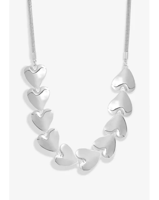 Mood Silver Polished Molten Heart Allway Necklace