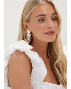 Mood Silver Polished Molten Heart Triple Drop Earrings