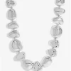 Mood Silver Polished Organic Pebble Necklace