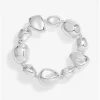 Mood Silver Polished Organic Pebble Stretch Bracelet